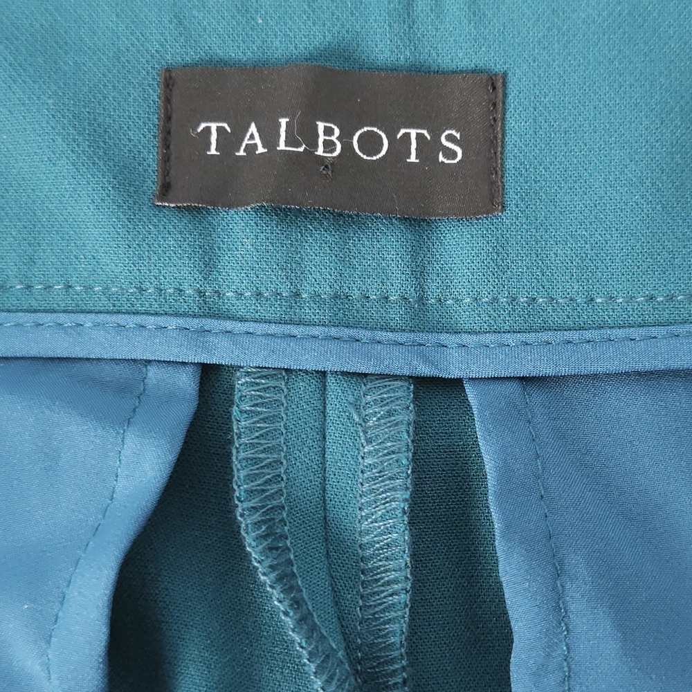 Talbots Providence Pant High Waist Flare Leg Teal Peacock 8 Stretch Crepe New - Picture 6 of 12